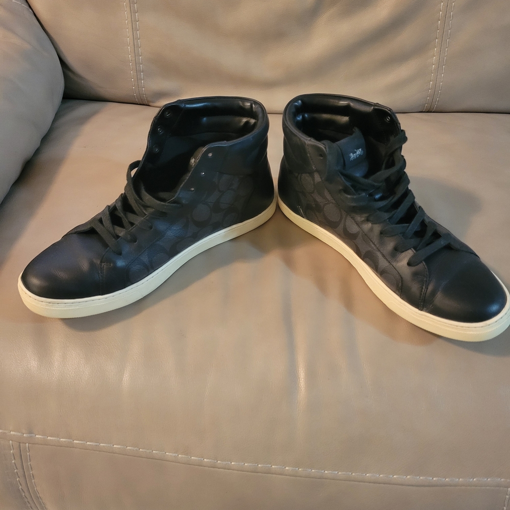 COACH Black and Gray High-Top Sneakers - Picture 6 of 12